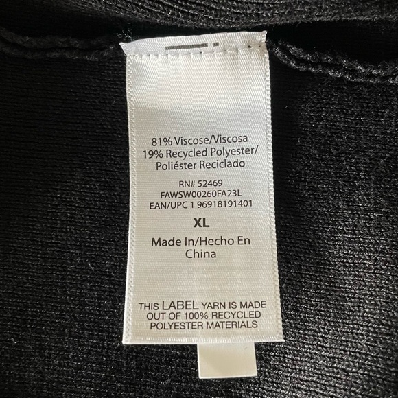 Free Assembly Ribbed Midi Sweater Dress Women’s XL Black White Trim Sleeveless - Picture 14 of 15